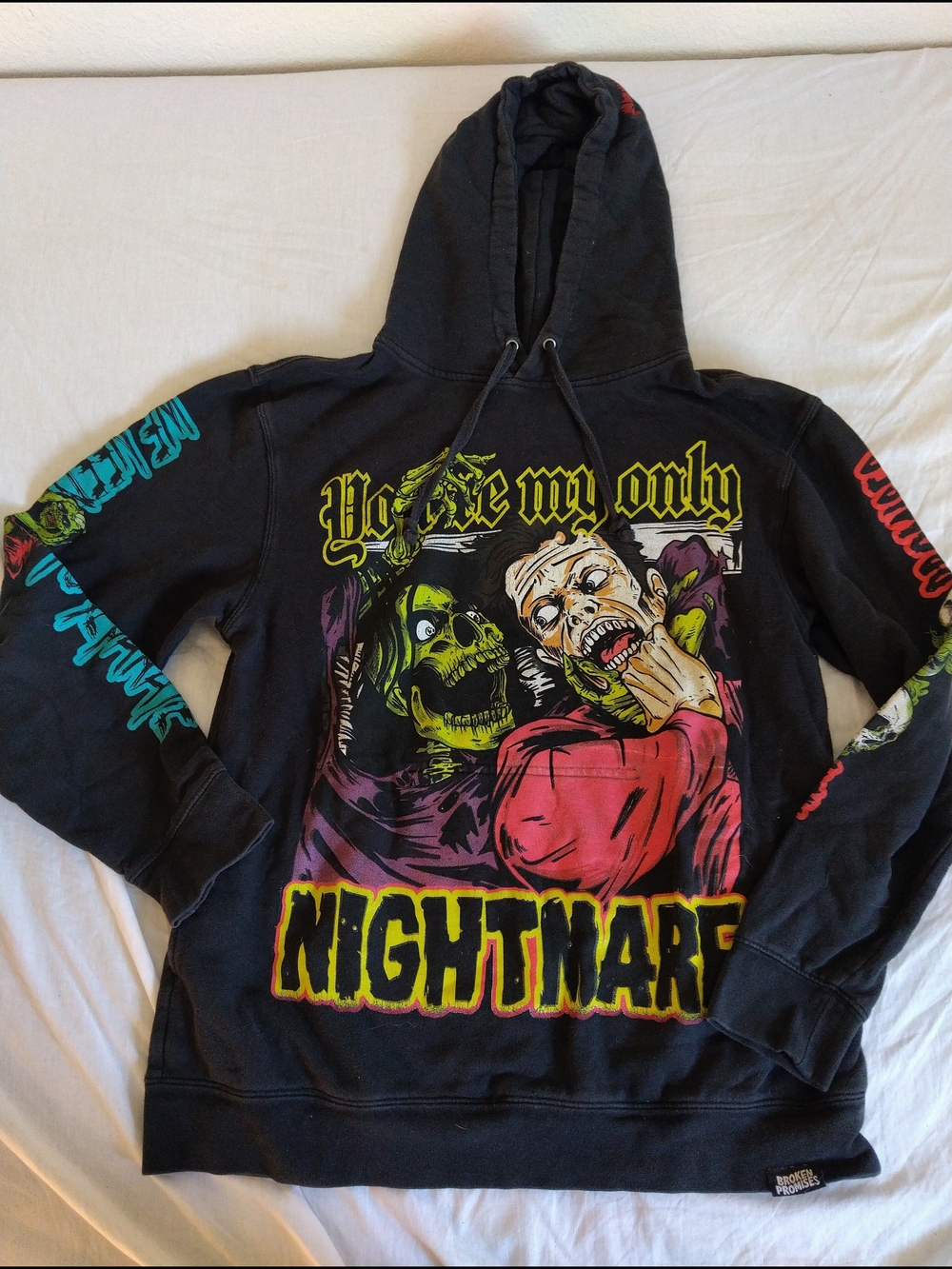 Broken Promises Black Graphic Pullover Jacket